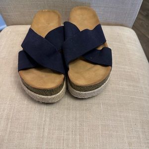 Navy blue platform sandals Cherish by Elegant Footwear